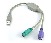 ADAPTADOR USB X 2 PS2 (P/ MOUSE E TECLADO JUNTOS)