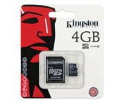 CARTAO MICRO SD 4GB KINGSTON COM ADAPT