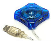 HUB USB 4 PORTAS RETANGULAR PRETO